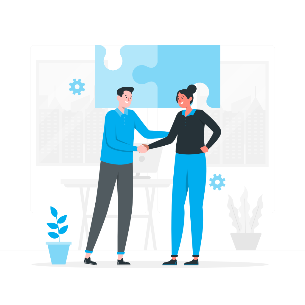 illustration deux personnes qui se serrent la main